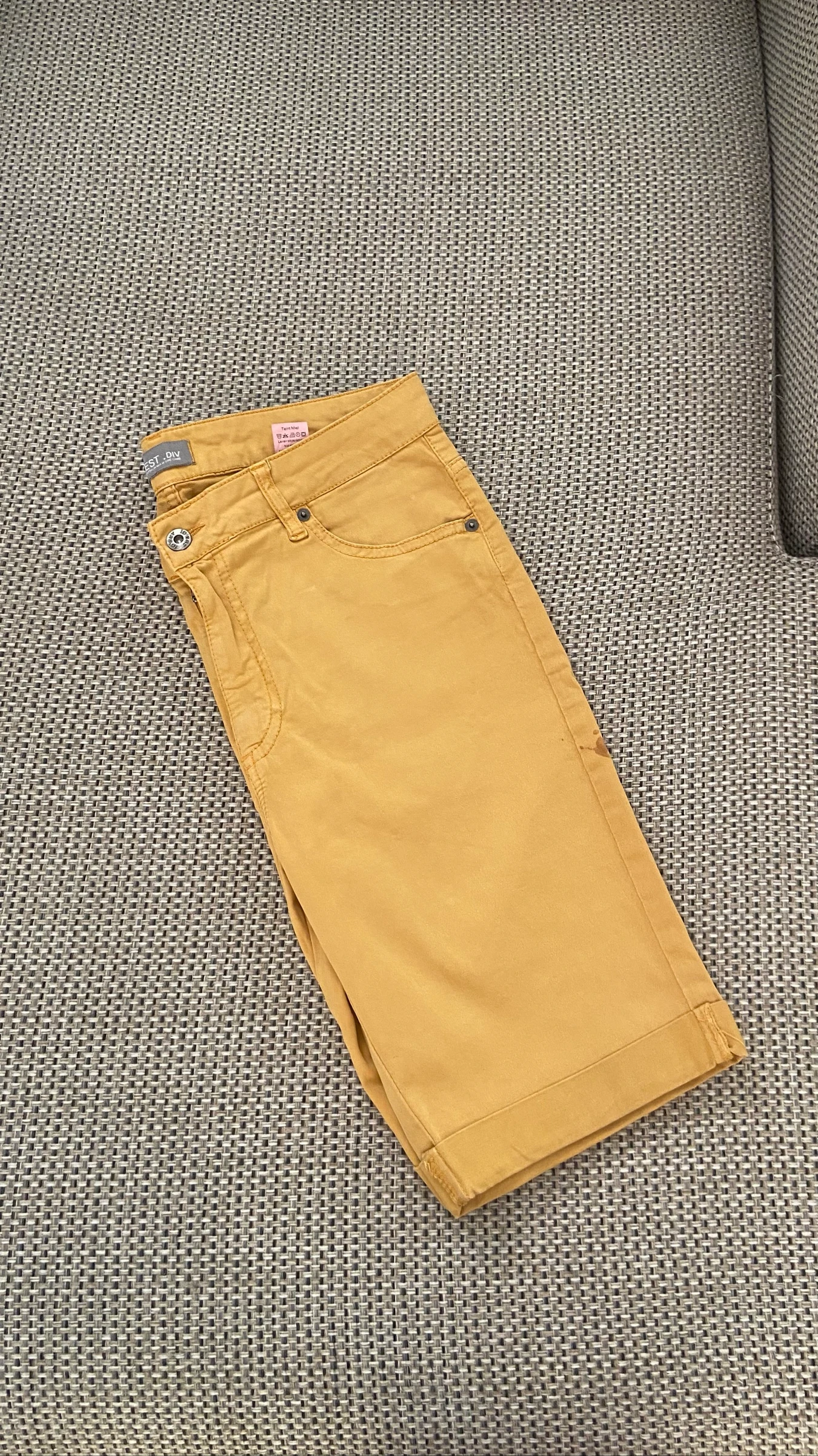 Short long en jean jaune